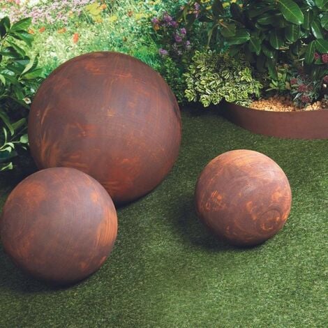 Boule rouillée jardin corten - Rouille 50 cm