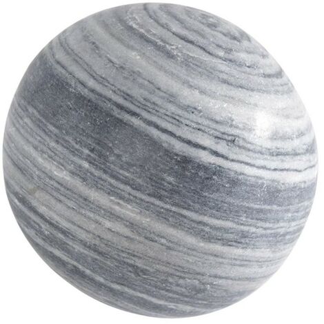 Jardinex – Boule déco jardin en marbre naturel noir et blanc Ø 20 cm – Résistante aux UV et intempéries – Finition polie élégante