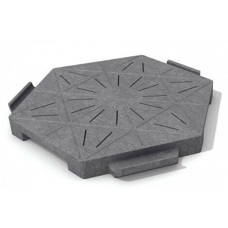 Jardinex – Dalle extérieure hexagonale clipsable ajourée 40x46cm – Épaisseur 4cm – Structure ajourée pour drainage – Carrossable véhicules légers