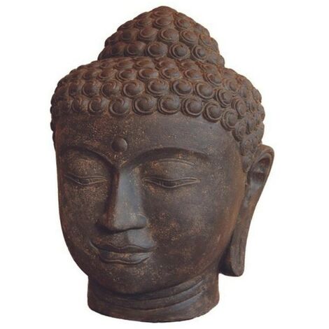 Statue jardin bouddha tête 50 cm - Gris anthracite 50 cm