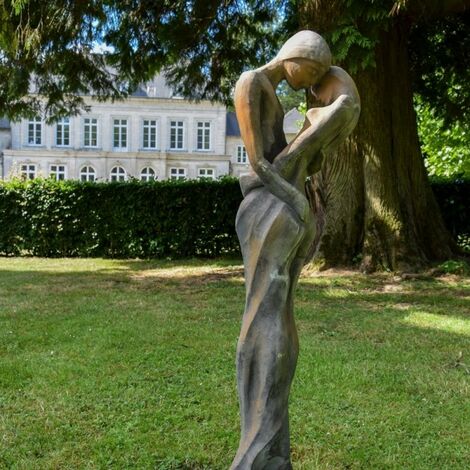 Écureuil pour Arbre - Décoration de Jardin en métal - 35 cm - Patine Rouille  Naturelle，Fonepro
