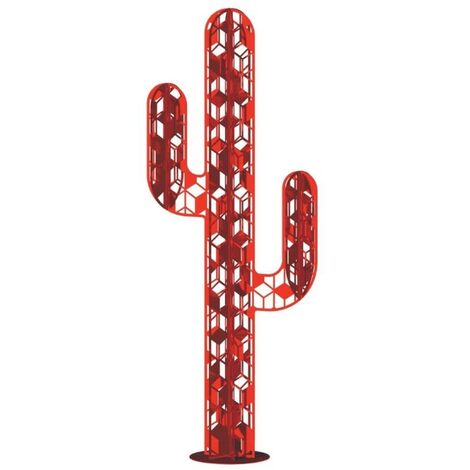 Jardinex – Cactus métallique 3 branches origami 110 cm – Acier galvanisé – Design breveté – Décoration intérieure et extérieure