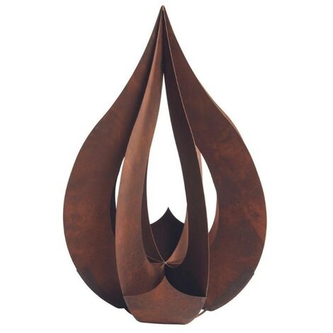 Jardinex – Déco jardin goutte en acier corten rouillé 120 cm – Décoration originale pour extérieur – Résistante aux intempéries et sans entretien