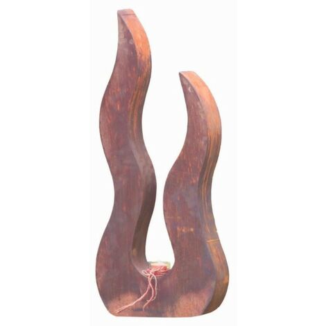 Jardinex – Déco jardin flamme en acier corten 82 cm – Décoration extérieure contemporaine – Résistante aux intempéries – Installation facile