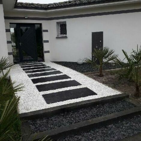Jardinex – Pas japonais ardoise 100 x 50 x 3 cm – Noir – Lot de 3 – Résistance accrue pour aménagements extérieurs – Idéal pour allées et jardinières