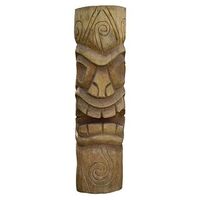Jardinex – Statue Tiki Mauri 100 cm – Cocotier sculpté à la main – Couleur brun naturel – Sculpture authentique pour décoration extérieure