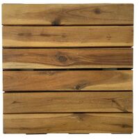 Dalle en bois acacia huilé Snap & Go (lot de 4) - Chêne moyen 30 x 30 cm - Chêne moyen
