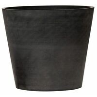 Pot de fleurs rond en plastique recyclé - noir