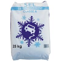 Jardinex – Sel de déneigement classe A 25 kg – Utilisation préventive ou curative – Évite la neige et le verglas – Stockage à l'abri de l'humidité