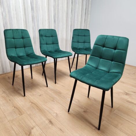Dining Chairs set of 4 velvet green kitchen chairs (1/5)