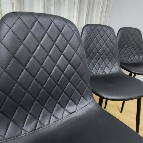 Dining Chairs Set of 4 Black Leather Kitchen Chairs