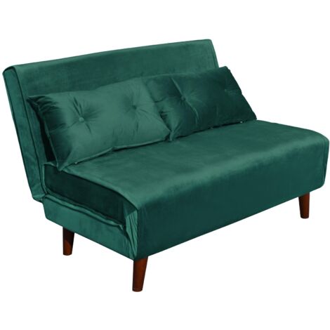 Double Sofa Bed Sleeper Foldable Portable Pillow Lounge Couch Green Sofa BedLiving Room Furniture