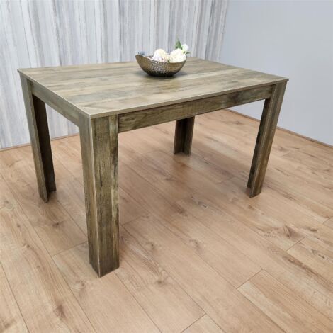 Dining Table Brown Wood Kitchen Place for 4 Seats, Dining Table Only (Brown H 75 x L 117 x W 77 cm) (1/5)
