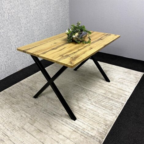 Wooden Dining Table With Metal Legs for Dining, Work, or Study (1/5)