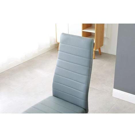 Dining Table and 6 Chairs Grey Clear Glass 6 Leather Grey Chairs Dining Room Furniture