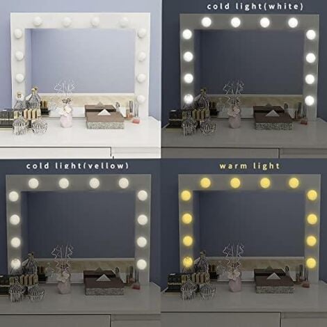 Dressing table with bulbs lights