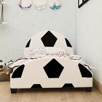 Kosy Koala Football Faux Leather Single 3ft Kids Bed Black White Bedroom Soccer Team