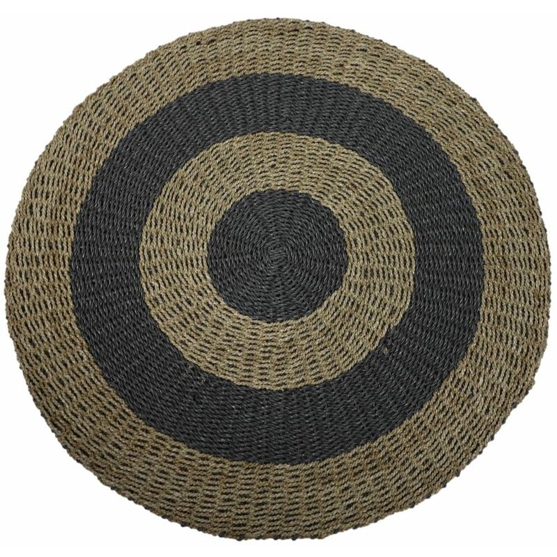 Tapis Rond Franges Fibre Raphia Naturel Taille petit