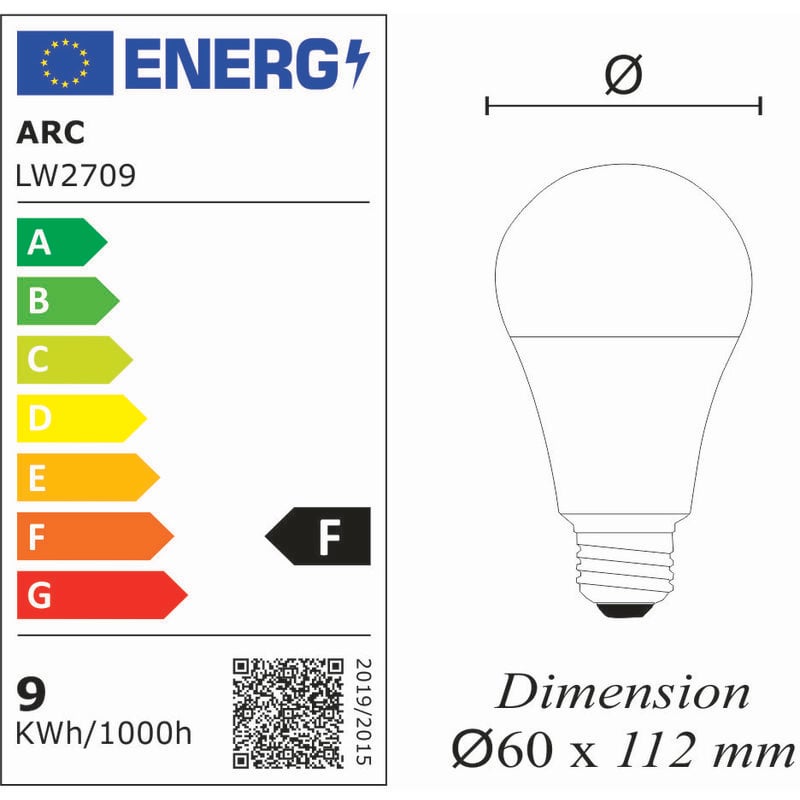 Ampoule connectée LED E27 9W 806Lm RGB Dimmable - compatible avec