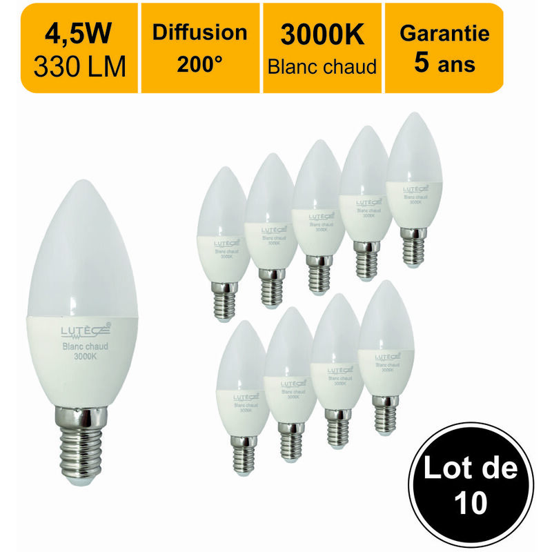 12 Pack 4W G45 E14 Ampoule LED E14 Dimmable 6000K Blanc - Temu France