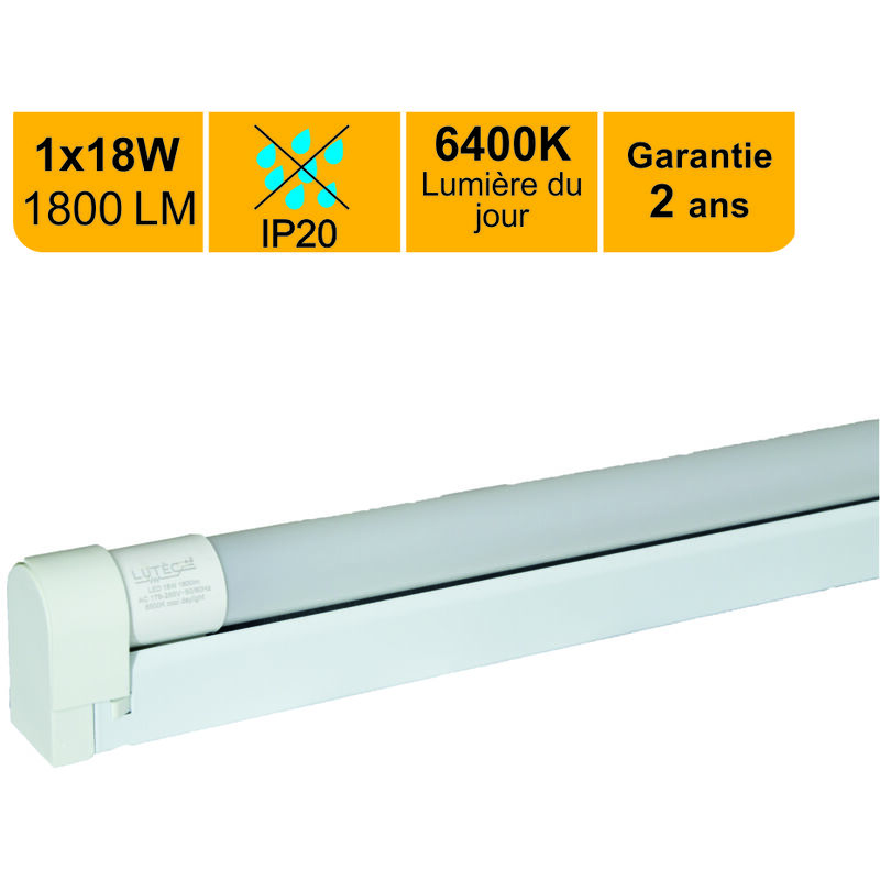Réglette LED Extra plate 60cm 18W 4000K 1800lumens