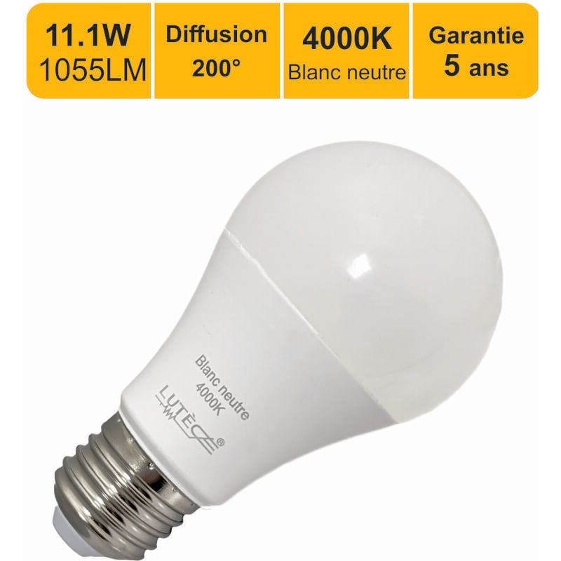 Ampoule LED E27 A60 12W 1055lm 6000k dimmable blanc froid professionnelle