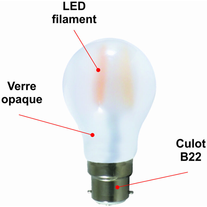 Ampoule LED B22 5W 450Lm 6000ºK Baïonnette 40.000H [GR-ED-B3-B22
