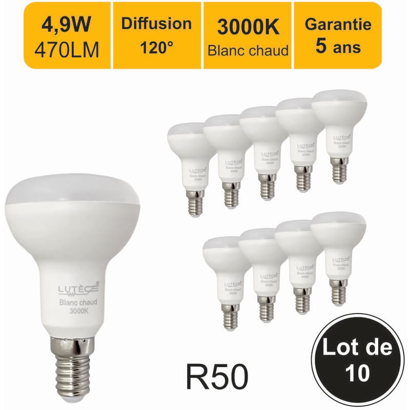 Ampoule Mais LED E14 10W Blanc Chaud 3000K, 1200LM, Équivalent Halogène E14  100W, AC 220V, dimmable