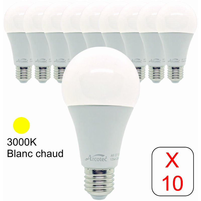 Ampoule LED A65 E27 15W 4500k lot de 3 blanc neutre professionnelle