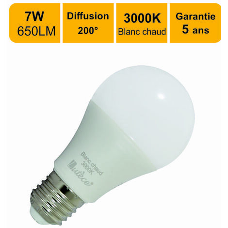 Ampoule LED GU10 - 5 watts (équiv. 60w) - Diffusion moyenne 60
