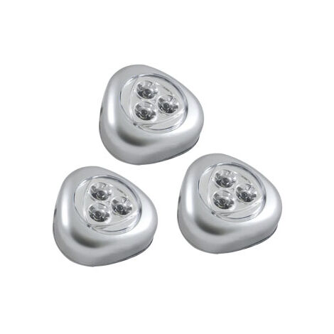 Lampes LED adhésives à pression pour placard/penderie/tiroir/étagère/garage/cuisine (pack de 3)