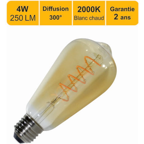 Lot de 10 ampoules LED filament E27 10W 1400Lm 2700K - garantie 2 ans