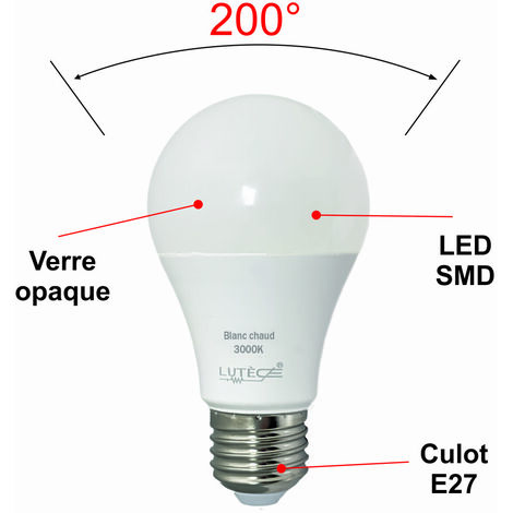 [JAMAIS UTILISÉ] Lot de 10 ampoules LED E27 7,4W 650Lm 3000K - garantie 5 ans