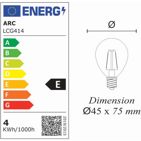 E14 ampoule bougie LED filament 4 W 470 lm 2 700 K