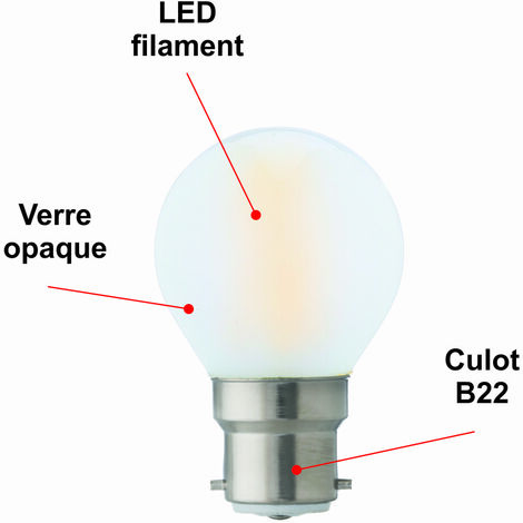 Ampoule LED filament B22 8W 950Lm 2700K - garantie 2 ans