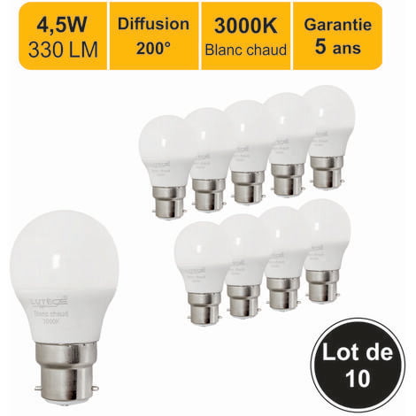 Ampoule LED B22 6W Eq 40W Blanc chaud