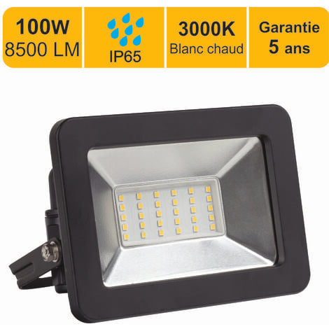 Projecteur LED 100W pour chantier portable - IP65 - 6000K