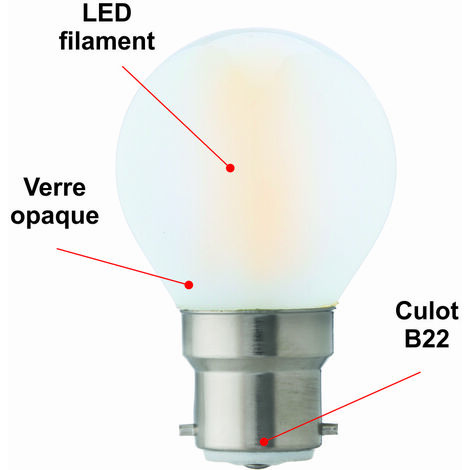 Lot de 30 ampoules LED couleur B22 3W 240LM, culot à baïonnette