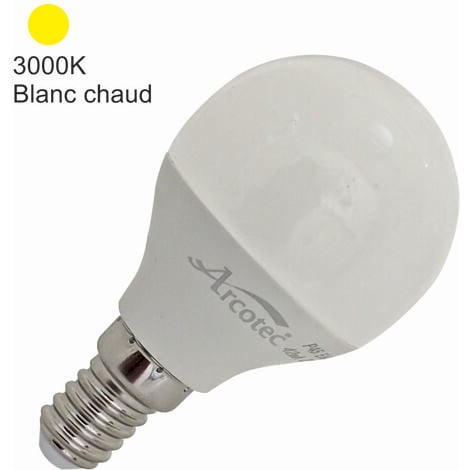 Lot de 10 ampoules LED E14 flamme 4,9W 470Lm 3000K - garantie 2