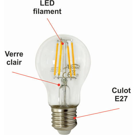 Ampoule LED filament B22 8W 950Lm 2700K - garantie 2 ans