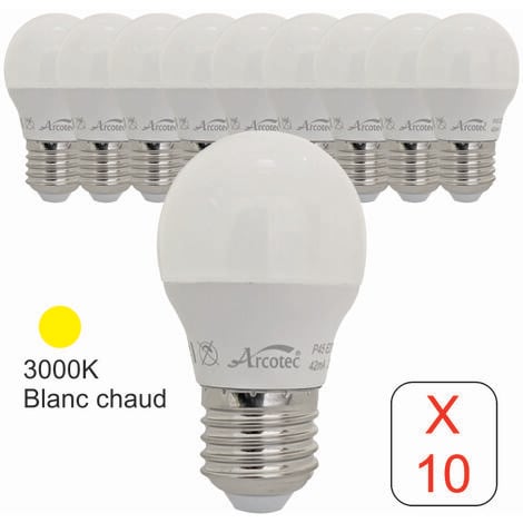 Le lot de 10 ampoules LED A60 9W (Eq. 60W) E27 6500K