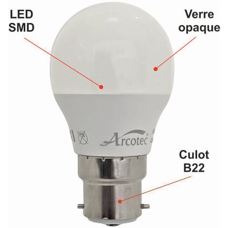 [JAMAIS UTILISÉ] Ampoule LED B22 sphérique 4,9W 470Lm 3000K - garantie 2 ans