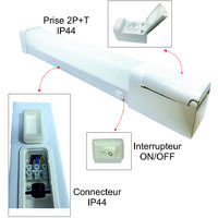 IMVSINCERE Applique Murale Salle De Bain 41cm 6W IP44 Avec Interrupteur Et Prise Rasoir - Lumière 4000K Blanc Neutre
