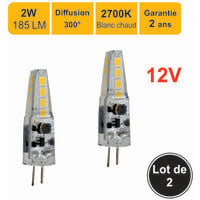 Ampoule LED G4 1,8 W, blanc chaud en lot de 2