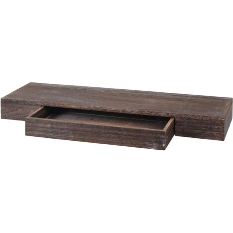 Étagère murale HHG-922, étagère flottante étagère murale étagère suspendue 8x80x25cm, brun, shabby