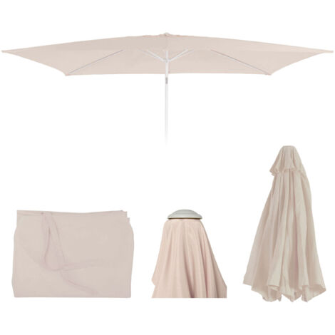 Toile De Rechange Rectangulaire Pour Parasol Déporté 2x3m - Tissu Polyester Imperméable Anti-UV - Pour Jardin, Terrasse, Plage - 3