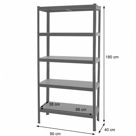 [JAMAIS UTILISÉ] 2x étagère pour charges lourdes HHG-412, étagère d'atelier, emboîtable, établi, métal 180x90x40cm, noir