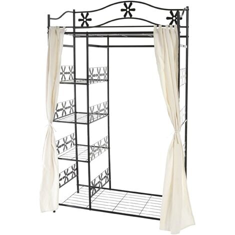 [JAMAIS UTILISÉ] Portemanteau Genf, garde-robe, portant, portemanteau, armoire, étagère métallique 172x100x43cm, avec rideau