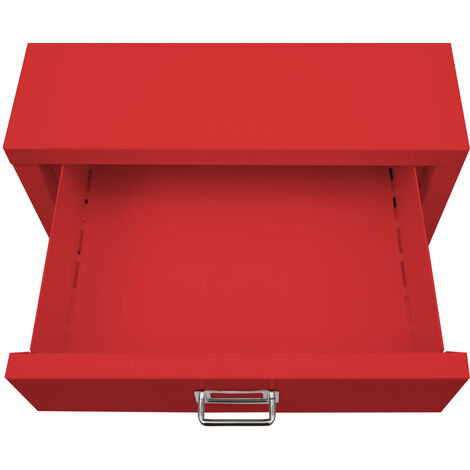 [JAMAIS UTILISÉ] Caisson à roulettes HHG-456, armoire à tiroirs acier armoire à dossiers, métal 75x40x41cm 5 tiroirs, rouge