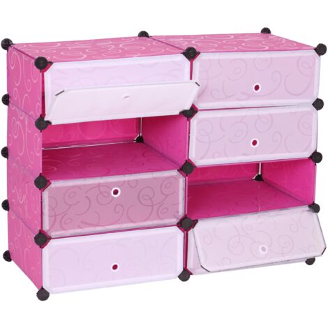 [JAMAIS UTILISÉ] Meuble à chaussures HHG-604, 8 compartiments, 73x92x36cm, rose (1/5)